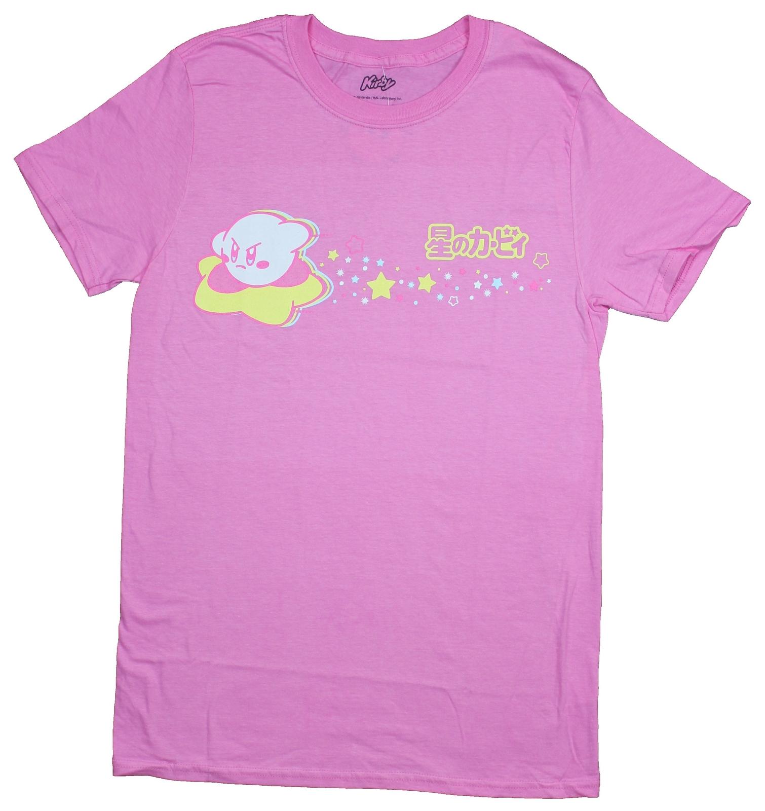 Kirby Adult New T-Shirt - Floating with the Stars Pic XXL