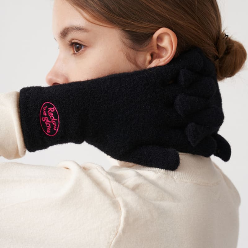 RECLOW FLUFFY LOGO GLOVE BLACK
