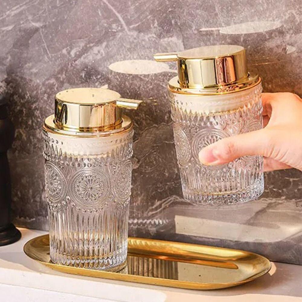 Luxus Handpumpe Schaumflasche Glas Lotion Spender Flüssigkeitsaufbewahrungsbehälter Badezimmerdeko