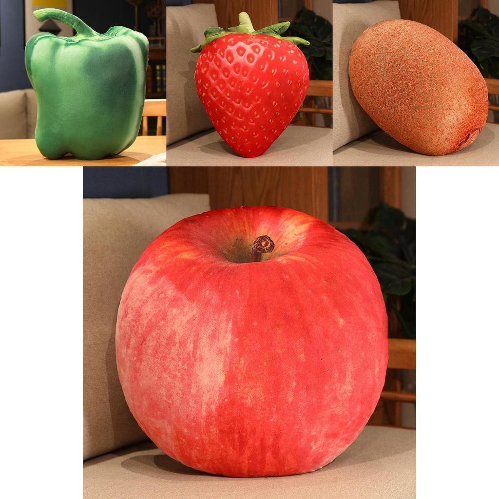 Cartoon Fruit Plush Cushion Pillow For Sofa Office Nap Soft Floral Design Gift For Kids