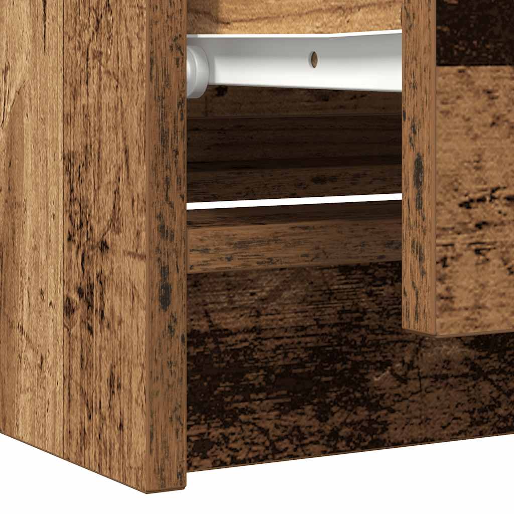 TV Cabinet In Rustic Wood Look 100 X 35 X 54 Cm Engineered Wood