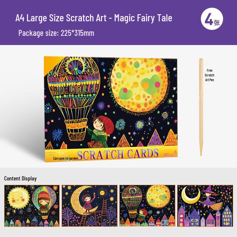 Färgglada DIY Skrapkonst Sticky Notes för Barn - Kreativa Stresslindrande Bokmärken