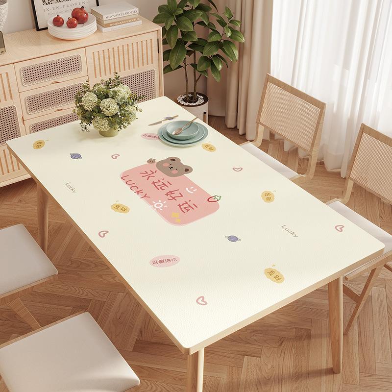 Cartoon Tablecloth Pvc Waterproof, Oil-Proof And Anti-Scalding Leave-In Table Mat Leather Tablecloth Dining Table Mat Coffee Table Mat