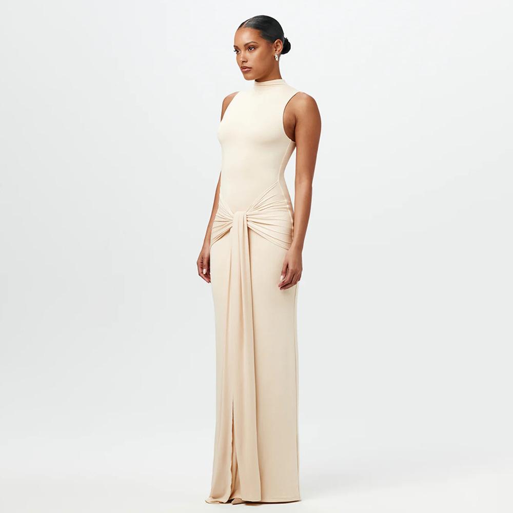 Tooxika Spring And Summer Women's Solid Color Round Neck Sleeveless Strappy Slim Hip Dress