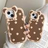 Cartoon Cute Bear Ear 3D Case For Iphone 13 12 11 Pro Max Girl Kids Shockproof Soft Silicone Cat's Paw Phone Cover