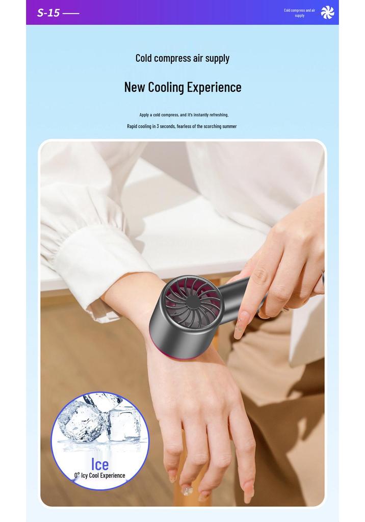 2025 TK-150 Handheld Fan: High-Speed Cooling with Ice Pack & Strong Wind