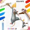 Disney Ratatouille Remy Cheese Cooking Paint by Numbers Painting Art Kit Home Decor Gift
