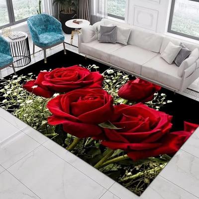 Rose Carpet Valentine's Day Carpet Heart Love Rug Doormat Welcome Mat Rug For Bedroom Carpet For Live Room Home