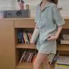 Women's Pajamas Sets Summer Sleepwear Cotton 2 Piece Solid Pyjama Short Sleeve Top Shorts Pijama Homewear Housewear