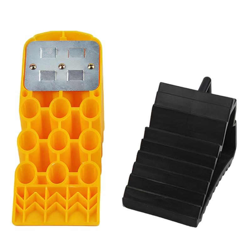 Reinforced Wheel Stopper For Secure Vehicle Parking Nonslip Base Design Wheel Chocks Garage Space Optimization