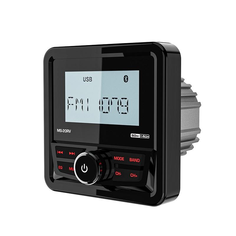 Boat Radio System Media Player Square Marine Radio /Speaker /FM AM Antenna Waterproof Bluetooth MP3 Radio for RV ATV UTV SPA RZR