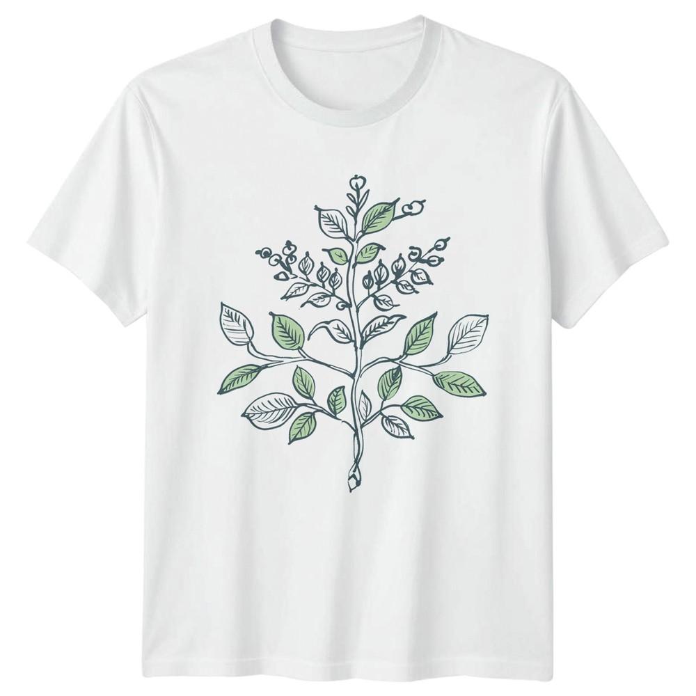 Minimalist Botanical Plant Design TShirt Line Art Nature Birthday Gift S