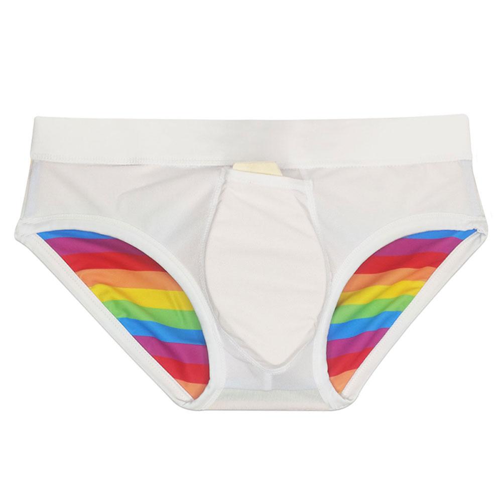 Men Swim Briefs Trunks Pride Day Strips Tight Fit Sexy Swimwear Beach Wear Tanning Surfing GYM
