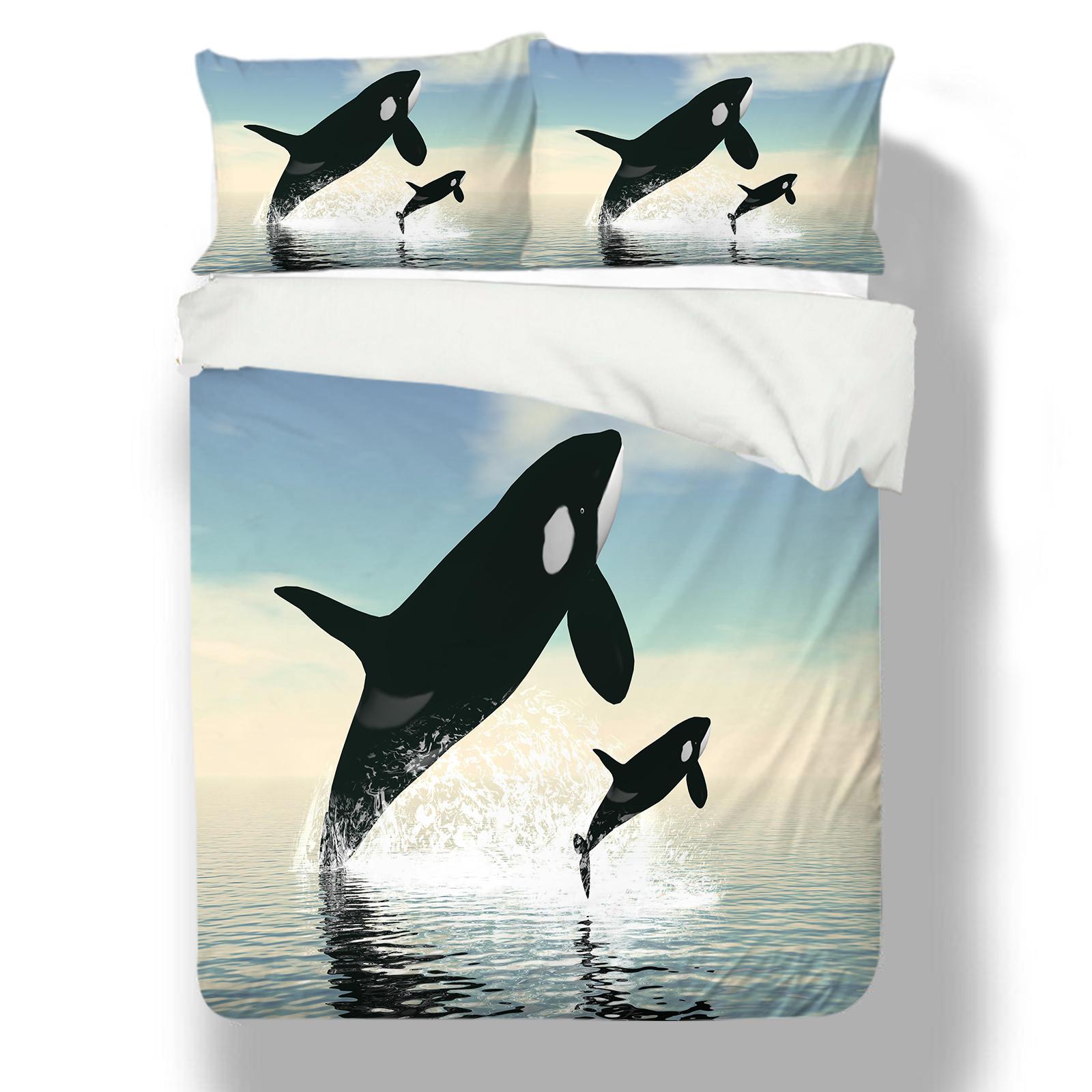 Комплект постельного белья для дома с узором дельфина, 3D пододеяльник с изображением океанских животных, наволочка, 2/3 шт., карта мира с узором на молнии, супер мягкое украшение для дома Baby 100x135cm