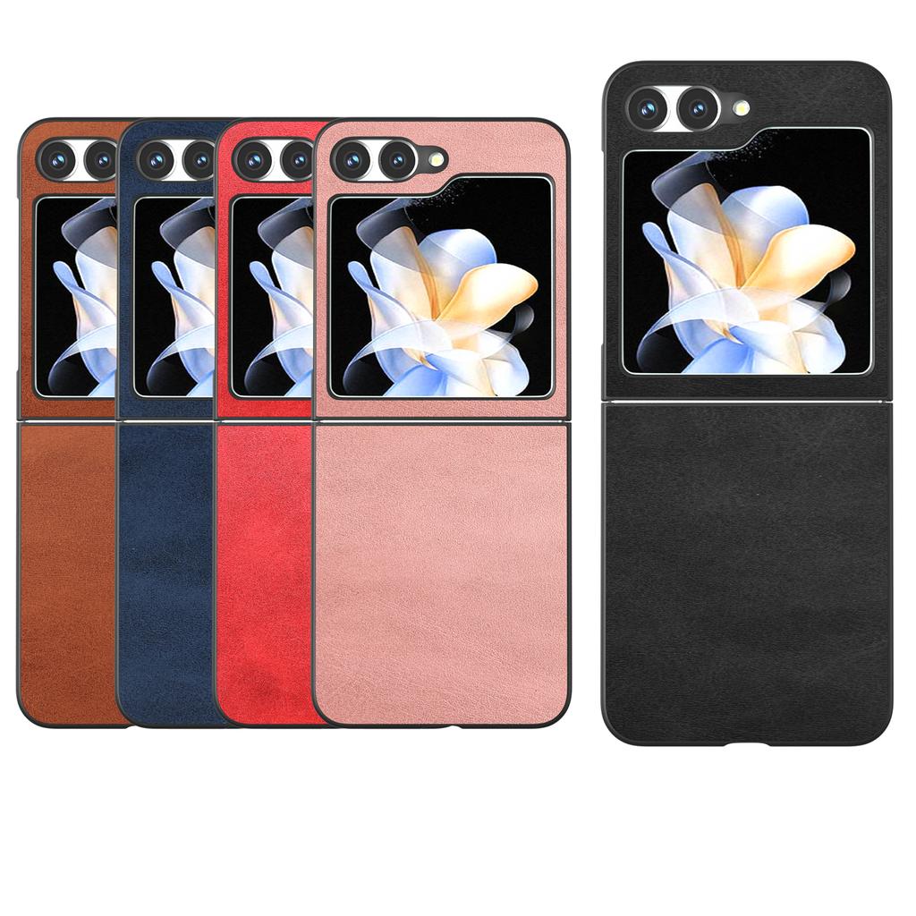 For Samsung Galaxy Z Flip7 FE 5G/Z Flip6 5G Case Cowhide Texture Hard PC+PU Leather Phone Shell