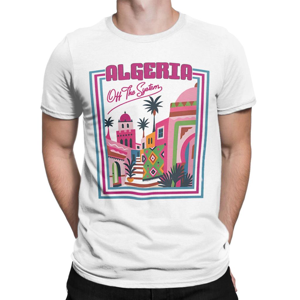 Oversized T Shirt Summer ALGERIA Vibes Hipster T-Shirts  100 Cotton Tshirt for Men Y2K Classic Pattern Short Sleeve Clothing