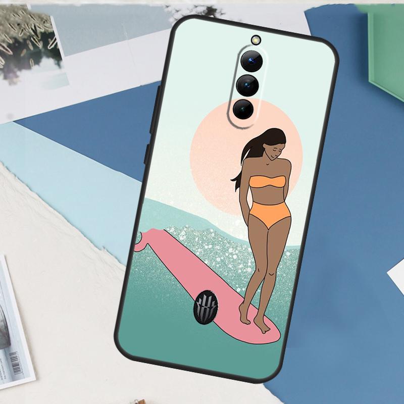 Surfing Art Surf Girl For Nubia Red Magic 10 9 8 Pro Plus 6 7 6S 7S Pro 5G 6R RedMagic 8S 9S Pro Plus Phone Case