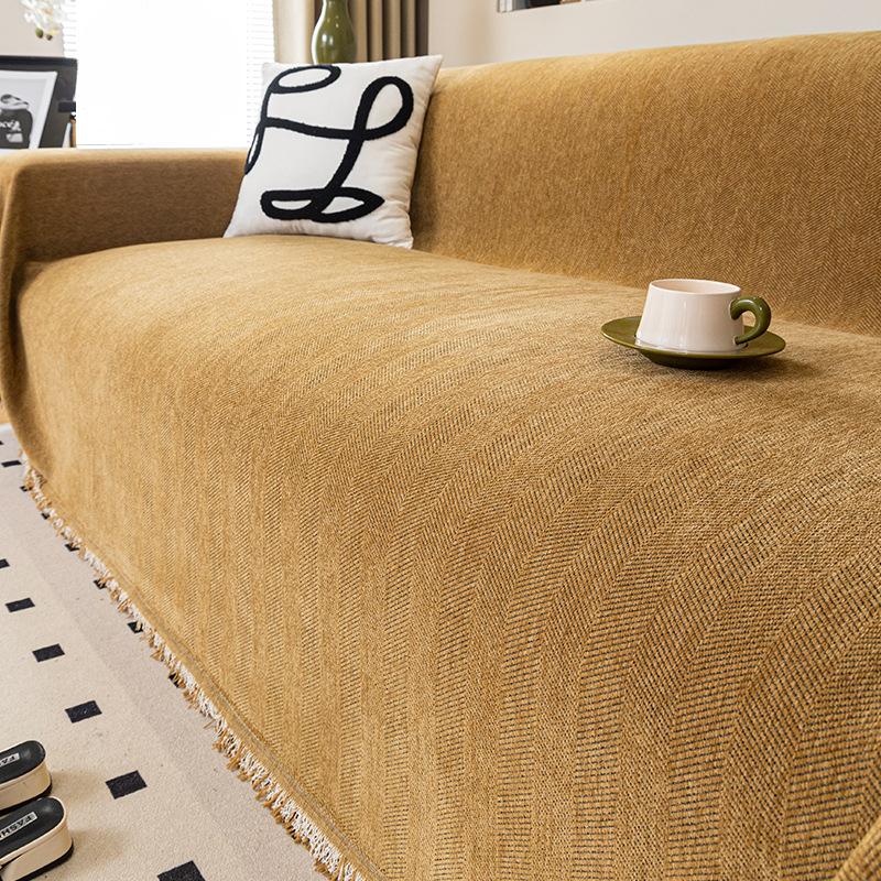 Herringbone Chenille Sofa Towel Cover Cloth Soft Four Seasons Universal All-Inclusive Full Set Sofa Cover Non-Slip