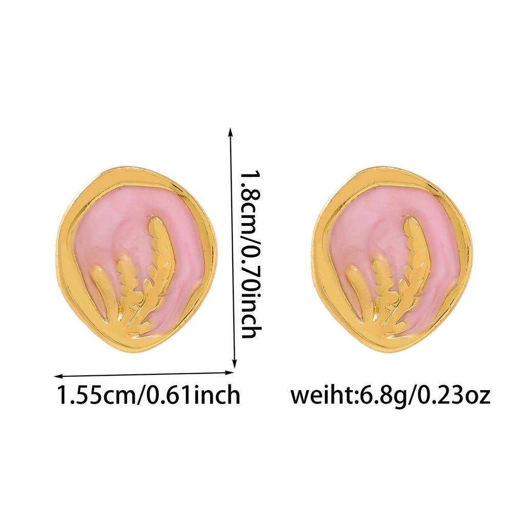 Vintage Enamel Butterfly Stud Earrings Ladies Women Ear Jewelry Vintage Enamel Geometric Oval Stud Earrings