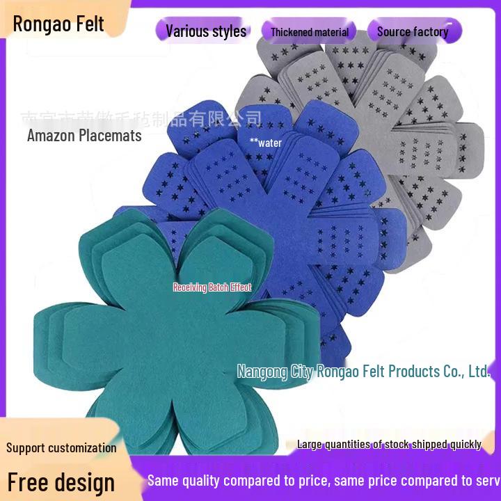 Felt Coaster Water Absorbent Heat Insulation Mat, Tea Ceremony Mat, Round Pot/ Cup Mat, Customizable Logo. 28 cm