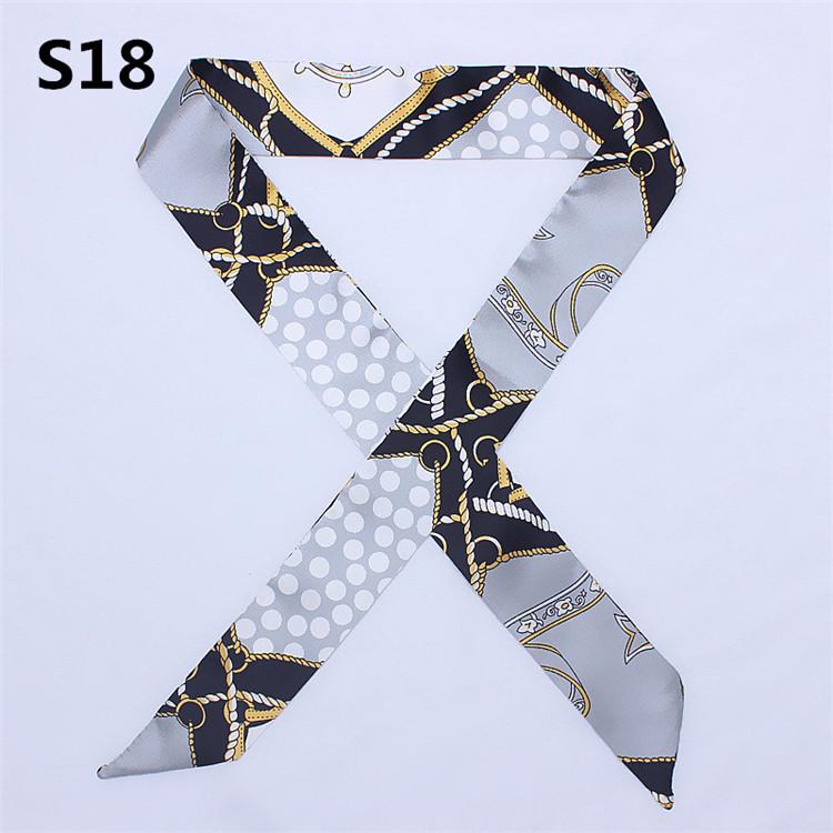 47 Colors Brand Bandana Small Silk Bag Scarf Women Head Hijab Scarf Long Skinny Scarves For Ladies Fashion Headband