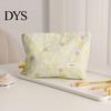 Compact Travel Case Floral Cotton Makeup Bag, Large Capacity Toiletry Bag with Multi Portable Beauty Storage Compartments, Cute Skincare Cosmetic