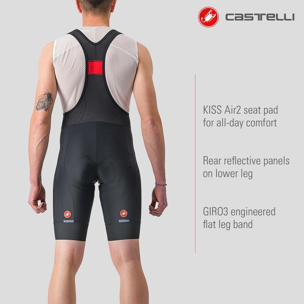 Cyklistické kraťasy s laclem Castelli Entrata 2 pro silniční gravel velikost Small pánské & Kola, I, Černá,