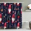 Tuniu Watercolor Christmas Shower Curtain Red Elves Watercolor Christmas Decorations Festive Bathroom Curtain