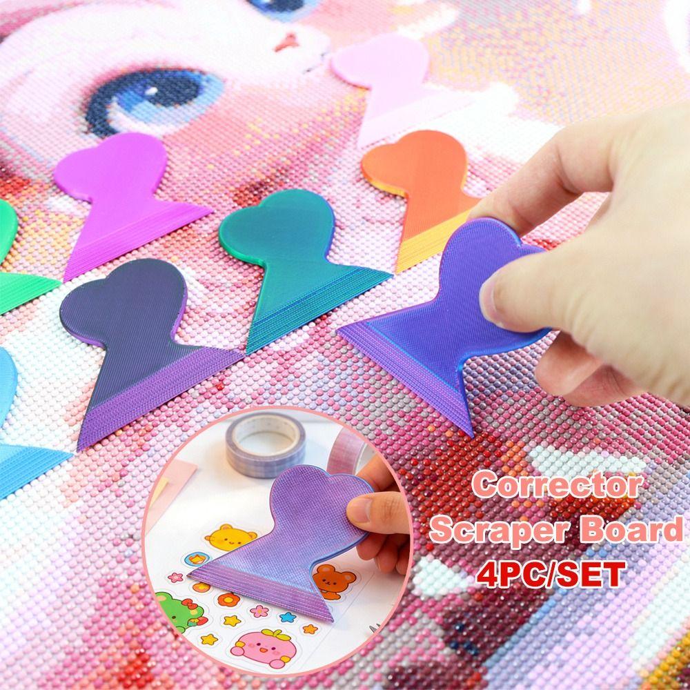 1/4Pcs Plastic Diamond Painting Corrector Cross Stitch Multifunction Sticker Scraper Tool Full-Diamond Embroidery DIY Art