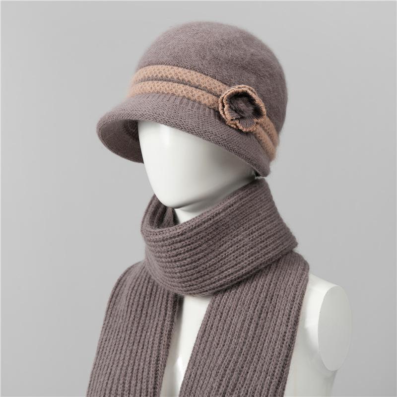 Autumn and winter hats, women's wool hats, winter velvet warm and cold-proof knitted hats