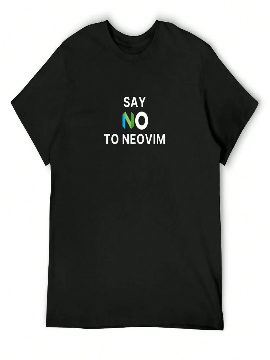 Say No To Neovim T-Shirt Blacks Oversize T-Shirts Man New Edition Vintage Graphic Tee unisexs T Shirts Pack S разноцветный