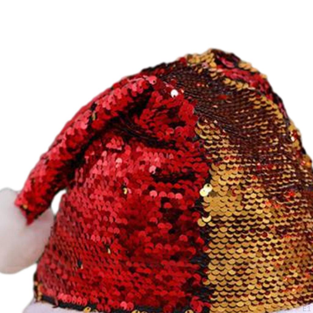 Pailletten Weihnachtsmütze Kappe Kopfbedeckung Weich Dekorativ für Erwachsene Kostüm Kopfbedeckung
