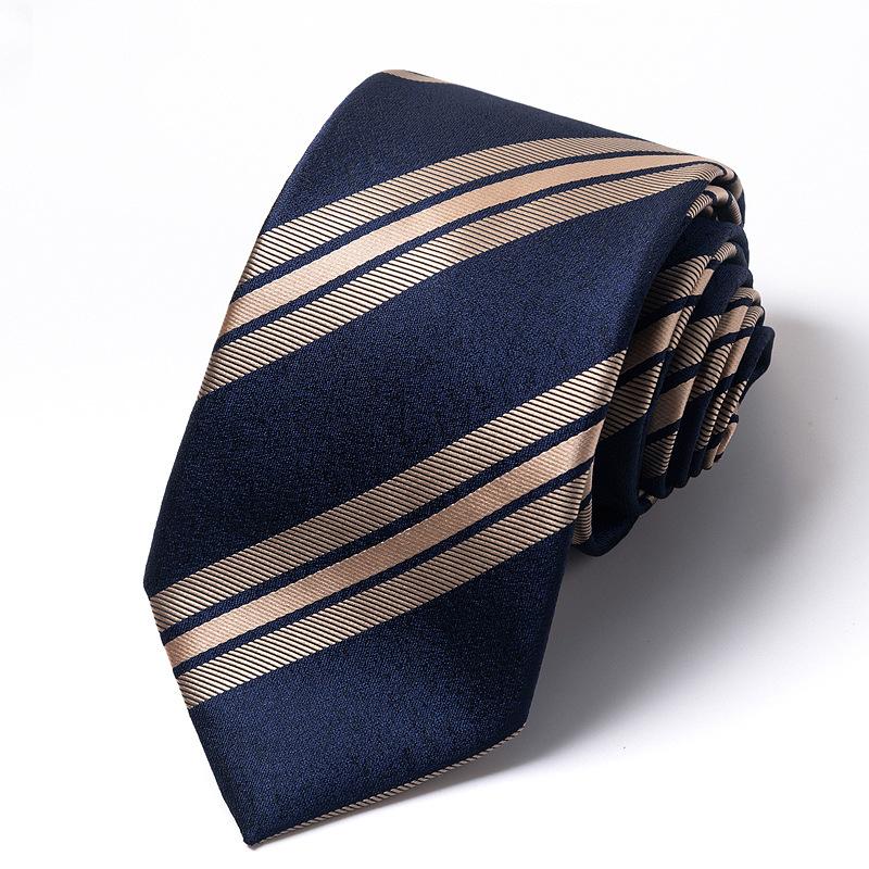 Men'S Tie Business Dress Tie Polyester Groom Wedding Festive Striped 8Cm Tie