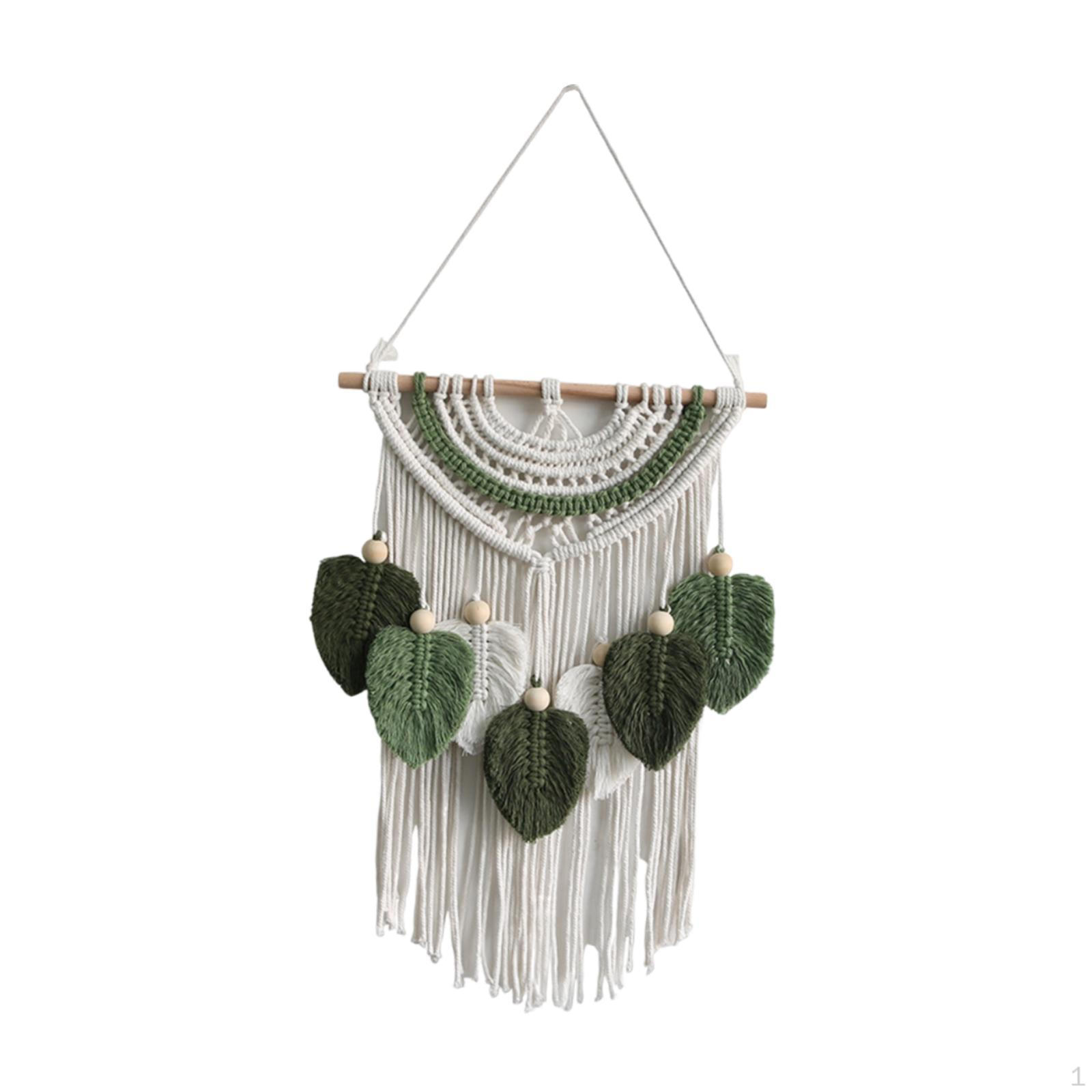 

Листья Тканый Гобелен Макраме Настенный Подвес Богемное Искусство Домашнее Украшение Лист Кисточка для Спальни