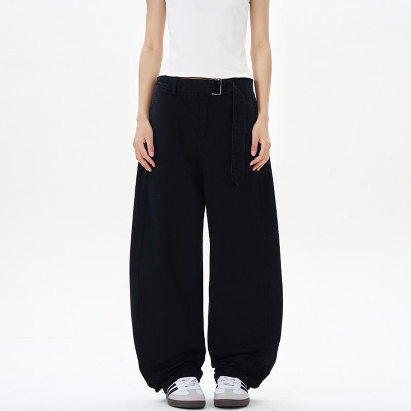 LKTM Unisex Wide-Leg Pure Cotton Stone Wash Casual Pants