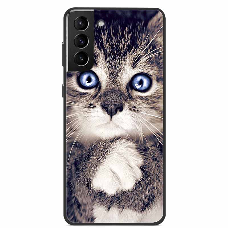 For Samsung S22 Case Wolf Lion Cat Black Silicone Soft Back Cover Case For Samsung Galaxy S21 FE S22 Ultra Phone Case S 22 Funda