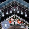 LED Snowflake Curtain & Icicle Lights, USB Decorative String Lights for Christmas & Holiday Windows
