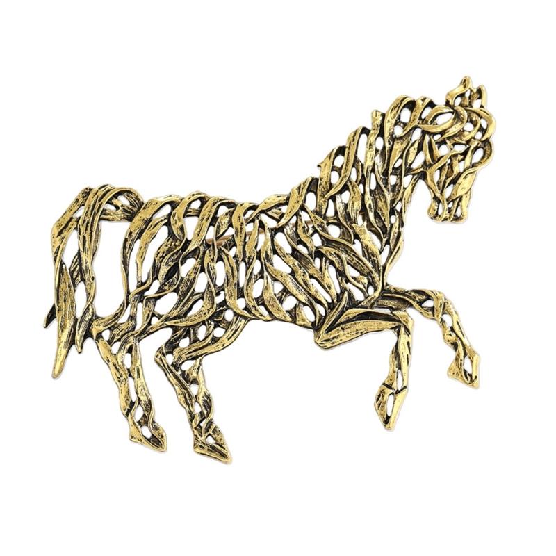 Intricate Chinese Horse Designs Metal Pin Artistics Hollow Craftsmanship Stylish Outfit Enhancer
