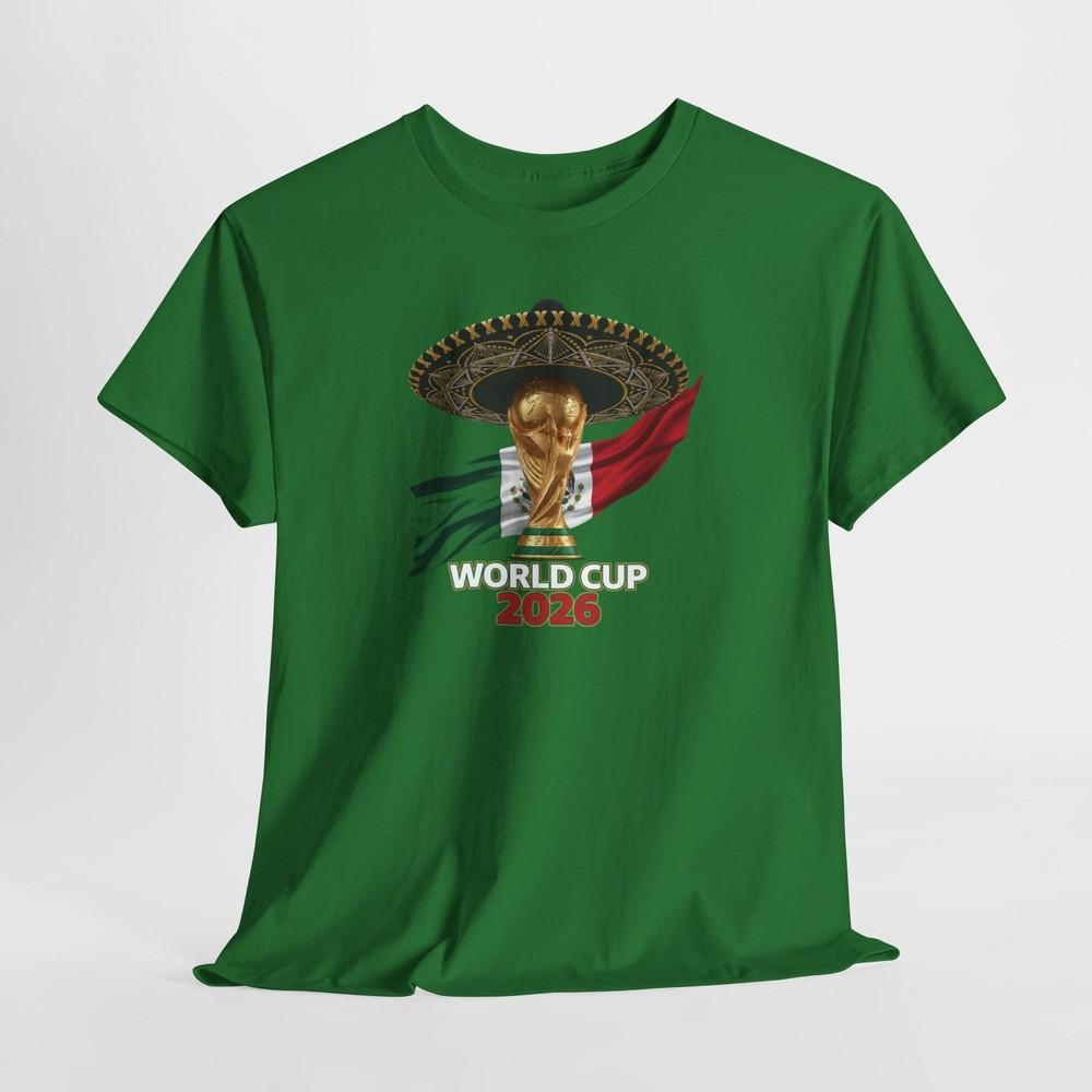 Mexico World Cup 2026 Unisex Heavy Cotton Tee, Green Soccer Shirt, Football Fan