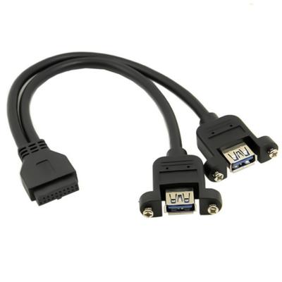 Hochgeschwindigkeits-USB3.0-Doppelport-Buchse zu Motherboard-20-Pin-Header-Kabel mit Panelmontagedraht Einfache Installation