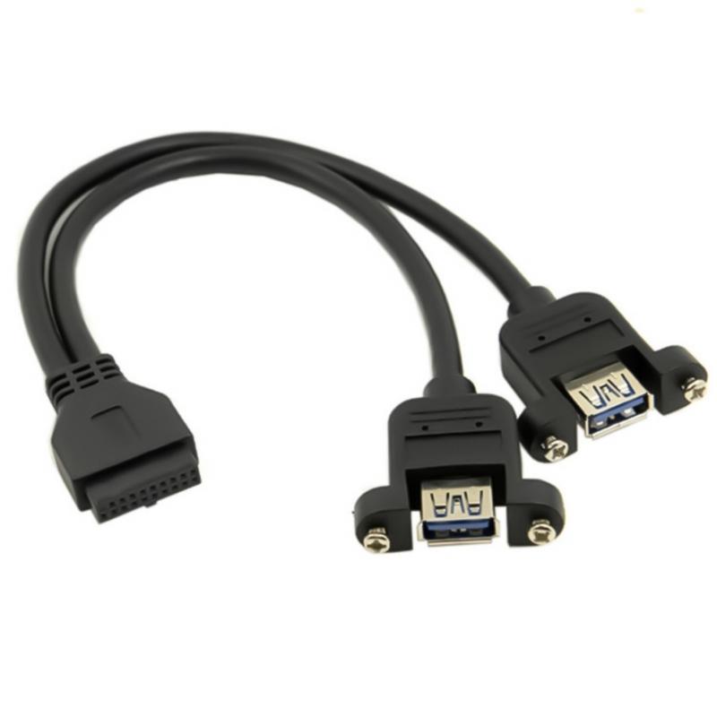 

Highly Speed USB3.0 Double Port Female to Motherboards 20pin Header Cable with Panel Mounting Wire Easy Installation 1