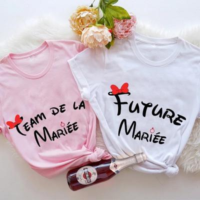 Unisex Future Bride Tee French Girl Friends Bachelorette Wedding Party T-shirts Women Evjf Shirt Team Bride Squad Tops Hen Party Tshirt