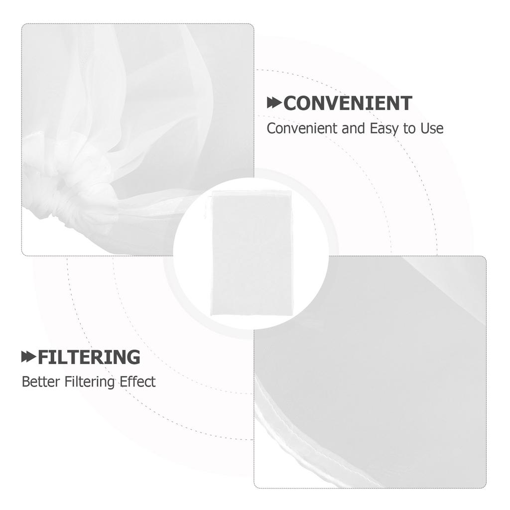 5Pcs Mesh Strainer Bag 80 Mesh Reusable Gauze Filter for Nut Milk Soy Yogurt Juice Cheese Easy Liquid Filtration
