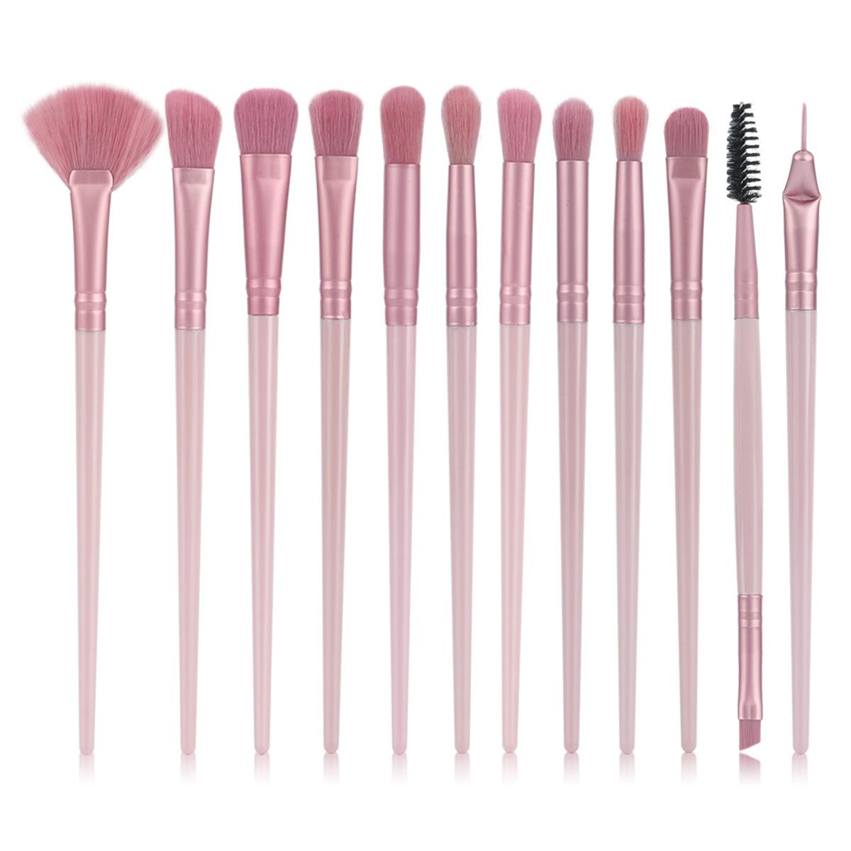 12 makeup brushes eye set, eyeshadow brush, eyeliner brush, eyebrow brush, smudge brush, fan brush, makeup tool.