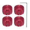 Uxcell Aluminum Potentiometer Universal Volume Tone Control Knob for Guitar and Diamond Red 4-Piece Knob, 1/4" (6mm) Bass, 5/8"