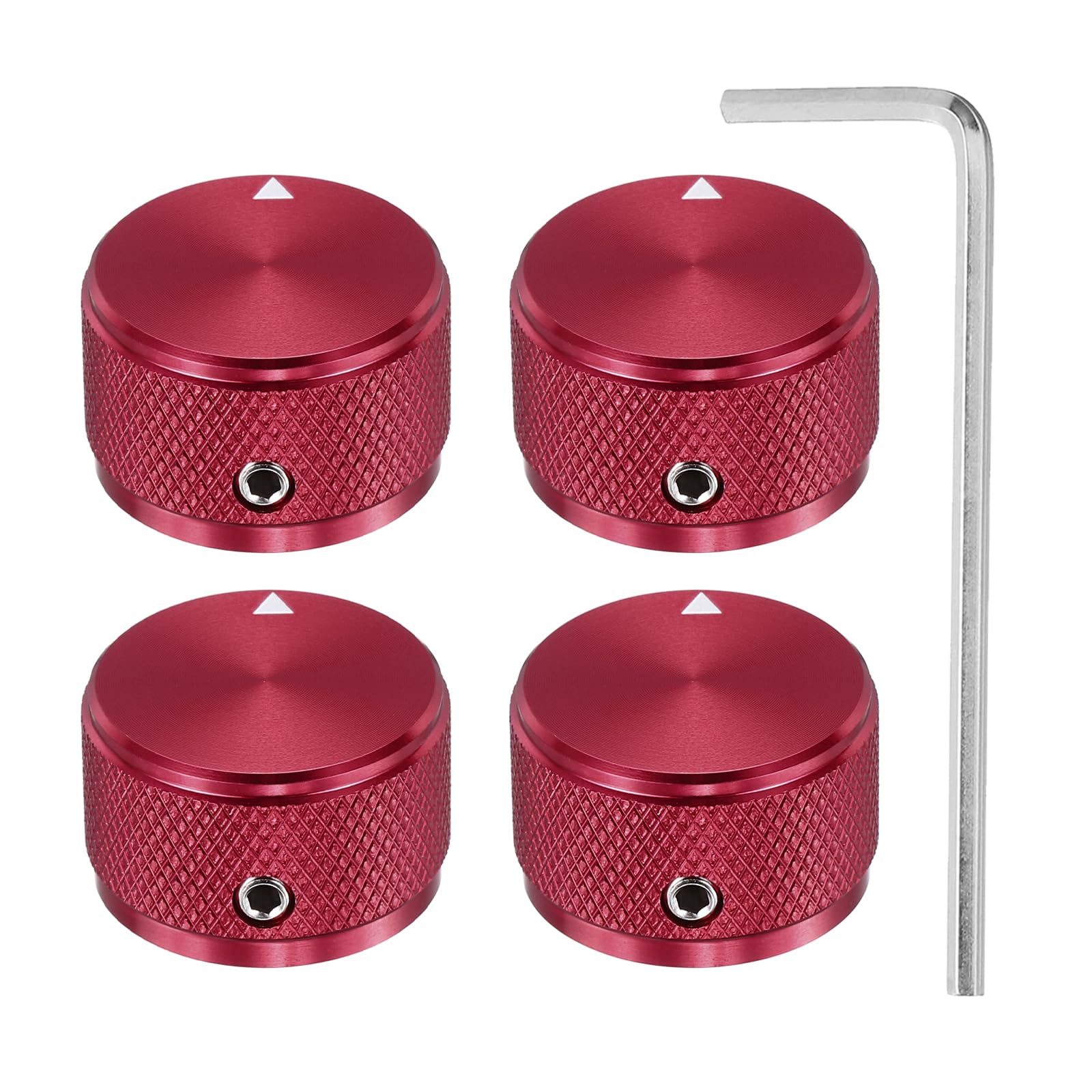 

uxcell Aluminum Potentiometer Universal Volume Tone Control Knob for Guitar and Diamond Red 4-Piece Knob, 1/4 (6mm) Bass, 5/8