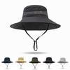 Fishing Hat Breathable Quick Dry Wide Brim Cowboy Style Elastic Drawstring Sun Protection Waterproof Outdoor Bucket Fishing Hat Camping Supply