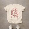 Abstract Line Faces T-Shirt and Kids Tshirt | Minimal Red Line Art