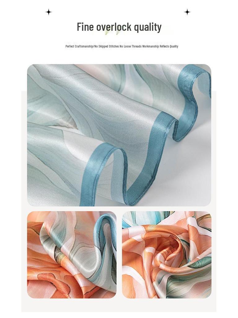 Herbstschal mit Pfingstrosen-Print und blauem Rand - Modischer quadratischer Halswärmer, perfektes Geburtstagsgeschenk für Mama