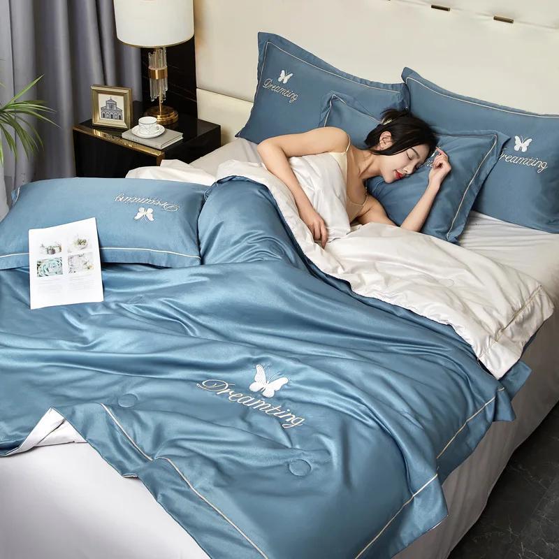 Pilotă de vară, Set de patru piese Pilotă răcoroasă de vară Tencel de înaltă calitate, Set de trei piese Pilotă pentru aer condiționat